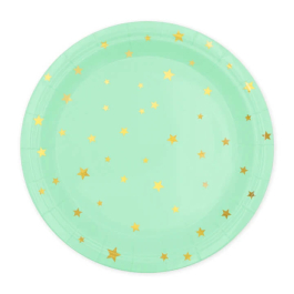 Πιάτα - Χάρτινα Πιάτα Γλυκού "Βεραμάν & Χρυσά Αστεράκια" (6 τεμ.) - Κωδικός: 510849 - SmileStore